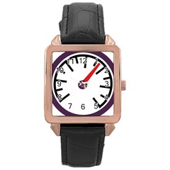 Maker Measurer Hours Time Speedometer Rose Gold Leather Watch  by Mariart