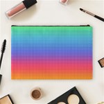Plaid Rainbow Retina Green Purple Red Yellow Cosmetic Bag (Large)  Back