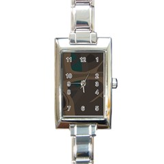Tree Jungle Brown Green Rectangle Italian Charm Watch by Mariart