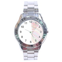 Line Wave Rainbow Stainless Steel Analogue Watch by Mariart