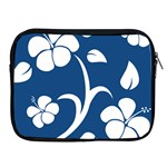 Blue Hawaiian Flower Floral Apple iPad 2/3/4 Zipper Cases Front