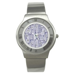 Building Citi Town Cityscape Stainless Steel Watch by Mariart