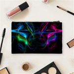 Light Waves Light Red Blue Cosmetic Bag (Medium)  Back
