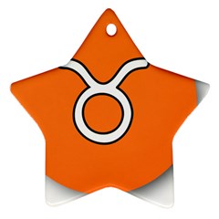 Taurus Symbol Sign Orange Ornament (star) by Mariart