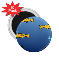 Water Bubbles Fish Seaworld Blue 2 25  Magnets (10 Pack)  by Mariart
