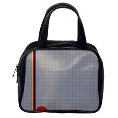 Watermark Circle Polka Dots Black Red Classic Handbags (one Side) by Mariart