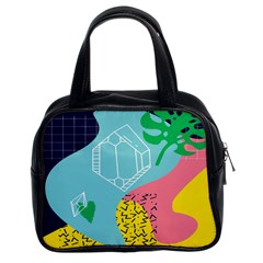 Behance Feelings Beauty Waves Blue Yellow Pink Green Leaf Classic Handbags (2 Sides) by Mariart