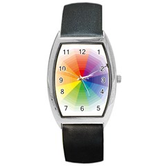 Colour Value Diagram Circle Round Barrel Style Metal Watch by Mariart