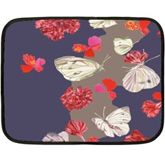 Original Butterfly Carnation Fleece Blanket (mini) by Mariart
