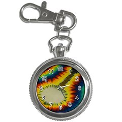Red Blue Yellow Green Medium Rainbow Tie Dye Kaleidoscope Opaque Color Key Chain Watches by Mariart