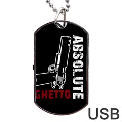 Absolute Ghetto Dog Tag Usb Flash (two Sides) by Valentinaart