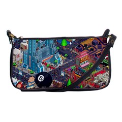 Pixel Art City Shoulder Clutch Bags by BangZart