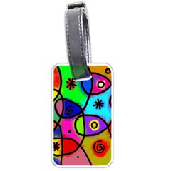 Digitally Painted Colourful Abstract Whimsical Shape Pattern Luggage Tags (two Sides) by BangZart