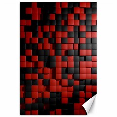 Black Red Tiles Checkerboard Canvas 20  X 30   by BangZart