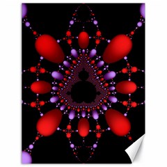 Fractal Red Violet Symmetric Spheres On Black Canvas 18  X 24   by BangZart