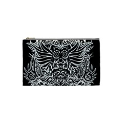 Tattoo Tribal Owl Cosmetic Bag (small)  by Valentinaart