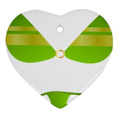 Green Swimsuit Heart Ornament (two Sides) by BangZart
