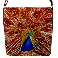 Fractal Peacock Art Flap Messenger Bag (s) by BangZart