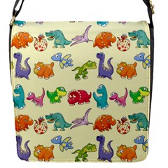 Group Of Funny Dinosaurs Graphic Flap Messenger Bag (s) by BangZart