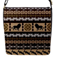 Lion African Vector Pattern Flap Messenger Bag (s) by BangZart