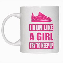 Run Like A Girl White Coffee Mug by derpfudge