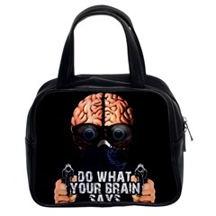 Do What Your Brain Says Classic Handbags (2 Sides) by Valentinaart
