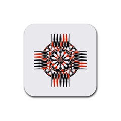 Geometric Celtic Cross Rubber Coaster (square)  by linceazul