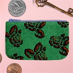 Chocolate Background Floral Pattern Large Coin Purse Front