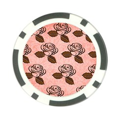 Chocolate Background Floral Pattern Poker Chip Card Guard (10 Pack)