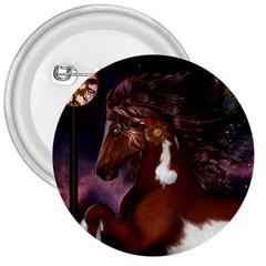 Steampunk Wonderful Wild Horse With Clocks And Gears 3  Buttons