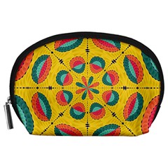 Textured Tropical Mandala Accessory Pouches (large)  by linceazul