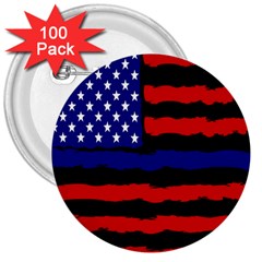 Flag American Line Star Red Blue White Black Beauty 3  Buttons (100 Pack)  by Mariart