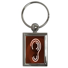 Fan Line Chevron Wave Brown Key Chains (rectangle)  by Mariart