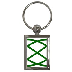 Lissajous Small Green Line Key Chains (rectangle)  by Mariart
