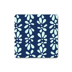 Star Flower Floral Blue Beauty Polka Square Magnet by Mariart