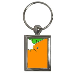 Star Line Orange Green Simple Beauty Cute Key Chains (rectangle)  by Mariart