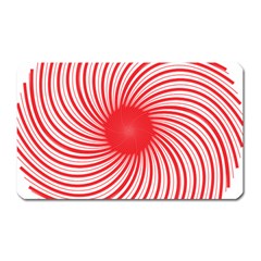 Spiral Red Polka Star Magnet (rectangular) by Mariart