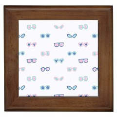 Cute Sexy Funny Sunglasses Kids Pink Blue Framed Tiles by Mariart