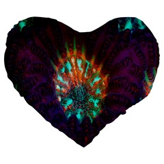 Live Green Brain Goniastrea Underwater Corals Consist Small Large 19  Premium Flano Heart Shape Cushions by Mariart