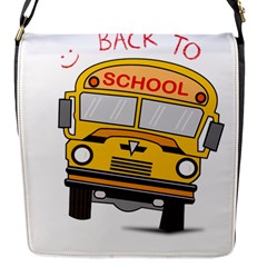 Back To School - School Bus Flap Messenger Bag (s) by Valentinaart