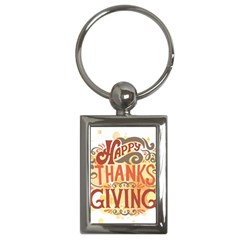 Happy Thanksgiving Sign Key Chains (rectangle)  by Mariart
