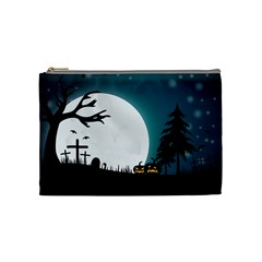 Halloween Landscape Cosmetic Bag (medium)  by Valentinaart