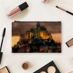 Mont St Michel Sunset Island Church Cosmetic Bag (medium) 
