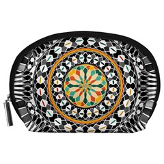High Contrast Mandala Accessory Pouches (large)  by linceazul