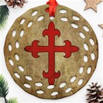 Crusader Cross Round Filigree Ornament (Two Sides) Back