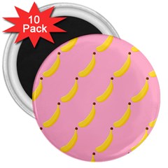 Banana Fruit Yellow Pink 3  Magnets (10 Pack)  by Mariart