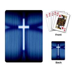 Blue Cross Christian Playing Card by Mariart