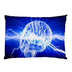 Lightning Brain Blue Pillow Case (two Sides) by Mariart