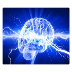 Lightning Brain Blue Double Sided Flano Blanket (small)  by Mariart