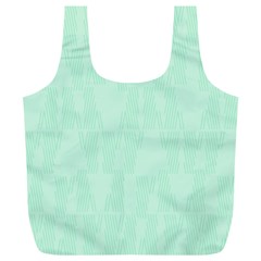 Line Blue Chevron Full Print Recycle Bags (l)  by Mariart